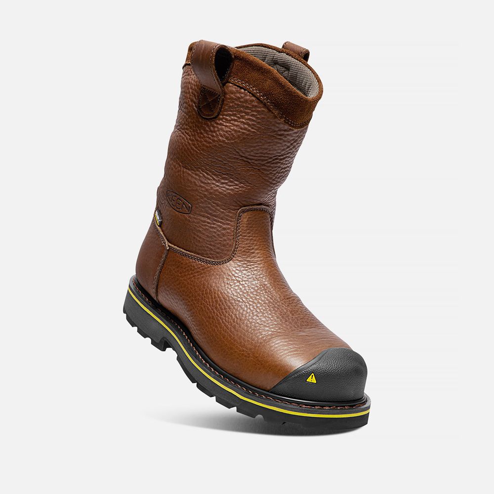 Botte de Travail Keen Homme Marron | Dallas Wellington (Steel Toe) | LSNZQ-9478